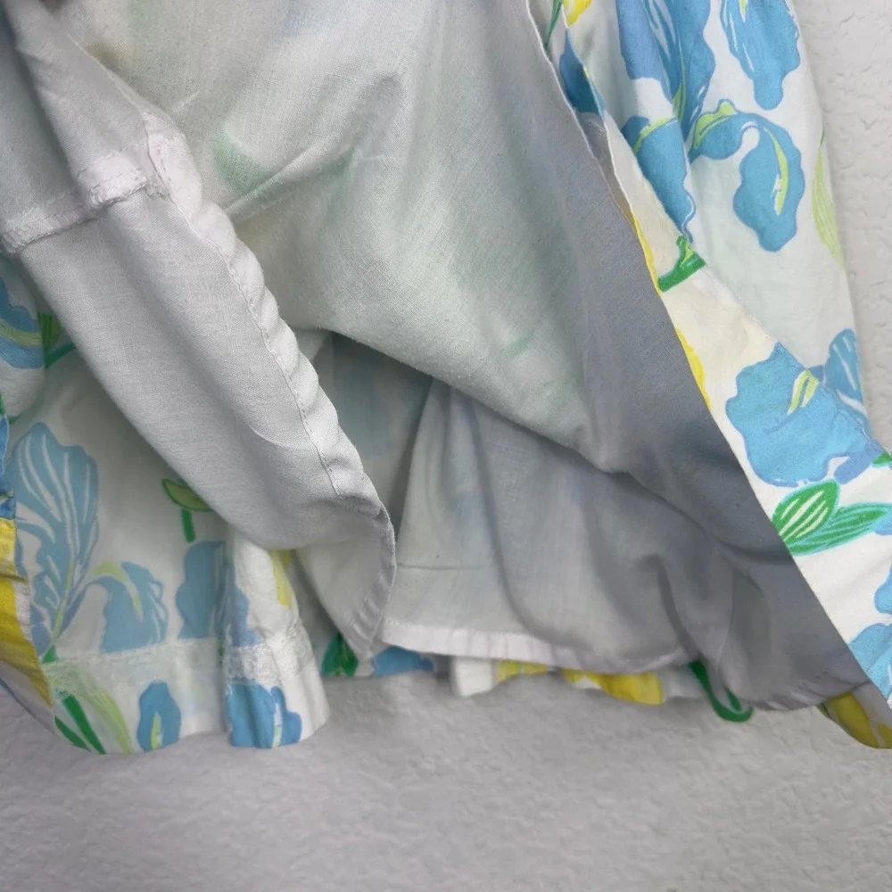 Lilly Pulitzer Bloomin Irises Dress Kid 2T Blue Yellow Floral Sleeveless Coastal
